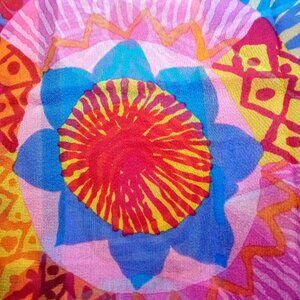 Brightly Colored Modernistic Scarf